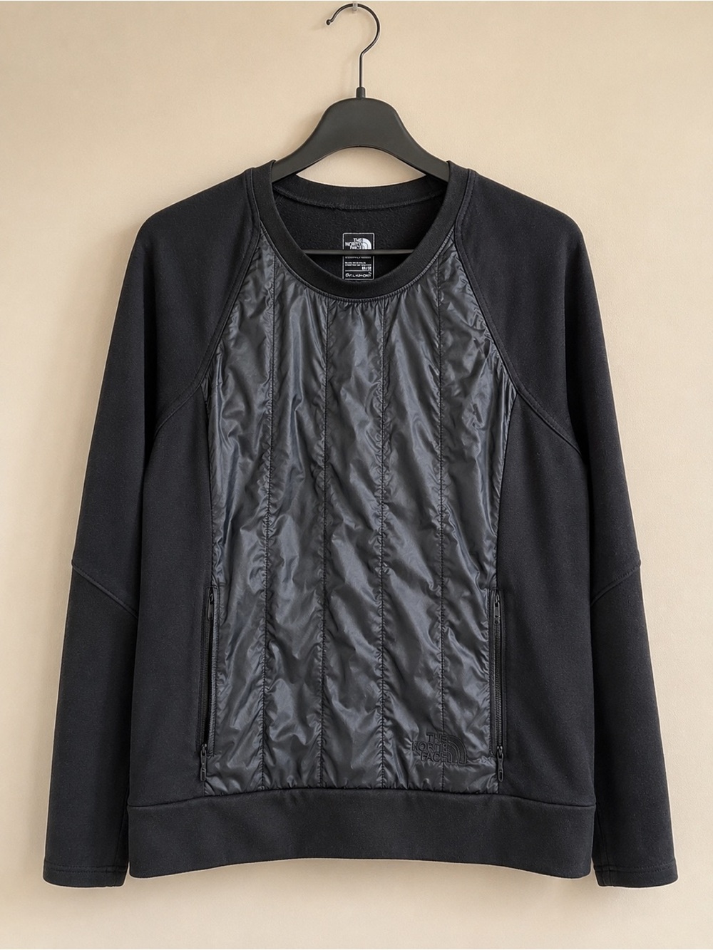 The North Face FlashDry Hybrid Sweatshirt Women’s Medium Black Quilted Insulated